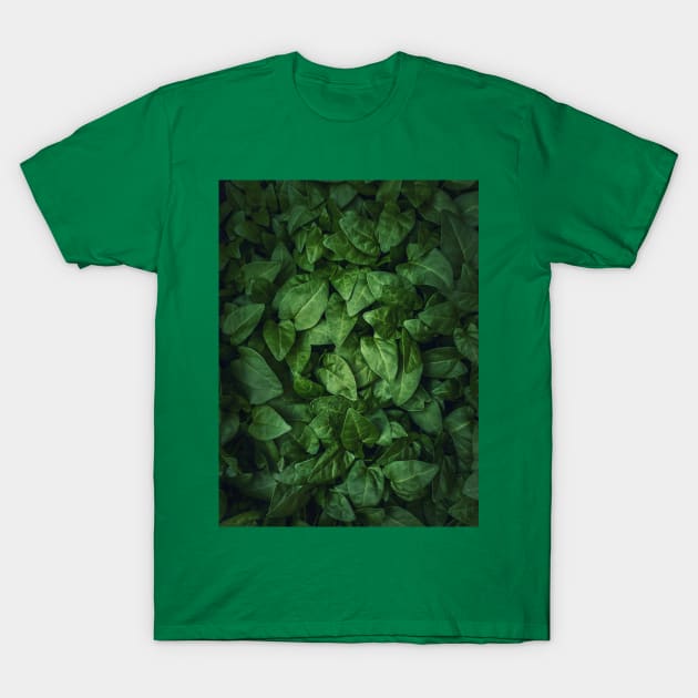 green leaves texture T-Shirt by psychoshadow